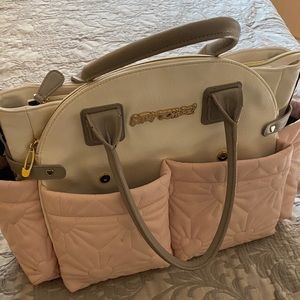 Betsey Johnson Faux leather diaper bag w coin bag.
